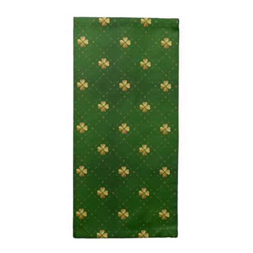 Golden Green Clover Pattern Cloth Napkin