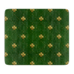 Golden Green Clover Pattern Cutting Board
