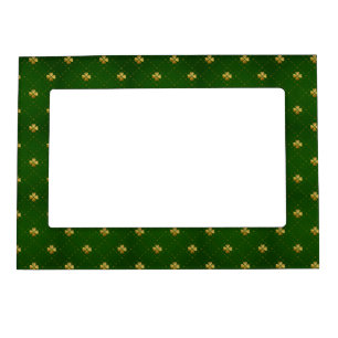 Golden Green Clover Pattern Magnetic Frame