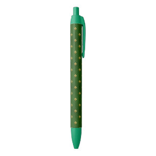 Golden Green Clover Pattern Pen