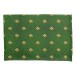 Golden Green Clover Pattern Pillow Case