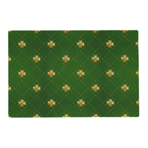 Golden Green Clover Pattern Placemat