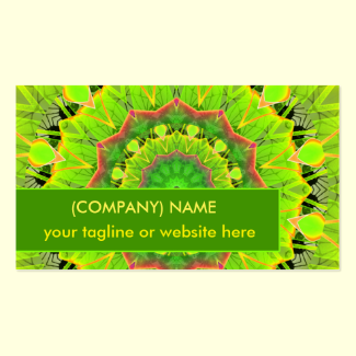 Golden Green Foliage Ferns Modern Summer Mandala Double-Sided Standard Business Cards (Pack Of 100)
