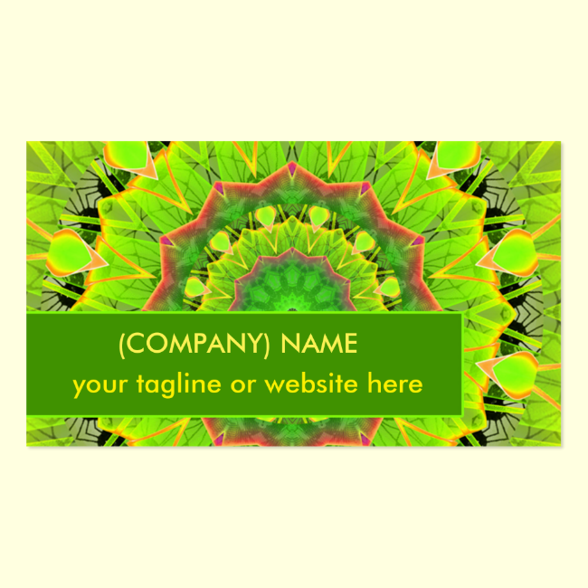 Golden Green Foliage Ferns Modern Summer Mandala Double-Sided Standard Business Cards (Pack Of 100)