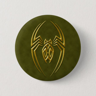 Golden Green Iron Spider Pinback Button