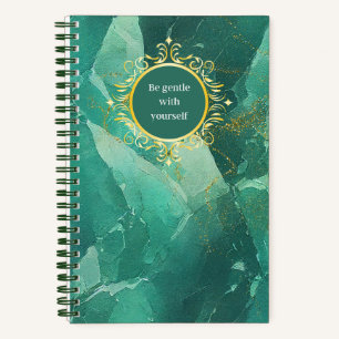Golden Green Marble Notebook