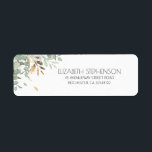 Golden Greenery Elegant Label<br><div class="desc">Greenery and eucalyptus gold foliage wedding address labels</div>
