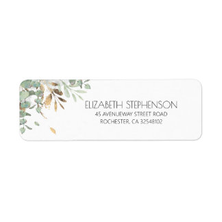 Golden Greenery Elegant Label