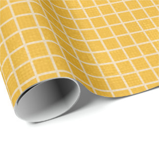 Golden Grid Premium Matte Wrapping Paper