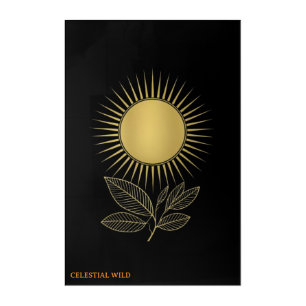 Golden Growth Radiance Acrylic Wall Art