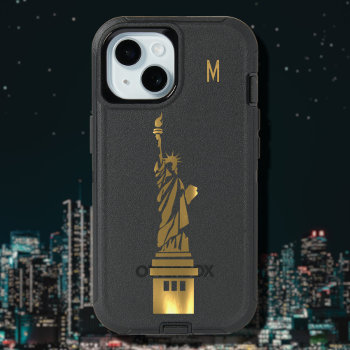 Golden Grunge Statue Of Liberty Iphone 15 Case by almawad at Zazzle