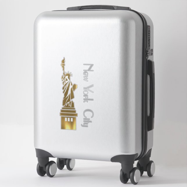 GOLDEN GRUNGE STATUE OF LIBERTY STICKER (Suitcase)