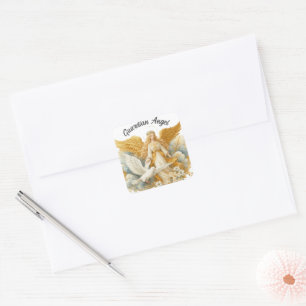 Golden Guardian Angel badge Square Sticker