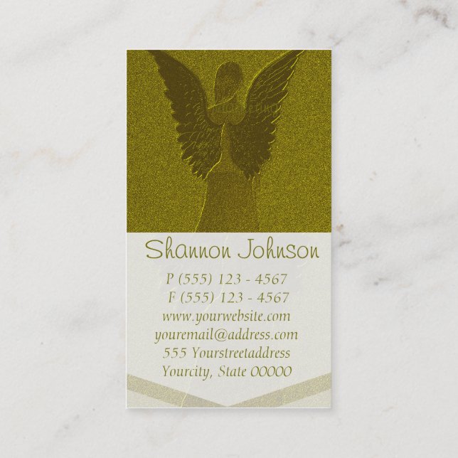 Golden Guardian Angel Business Card (Back)