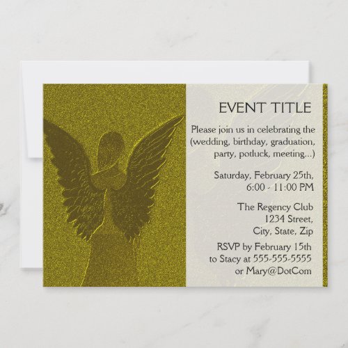Golden Guardian Angel Invitation