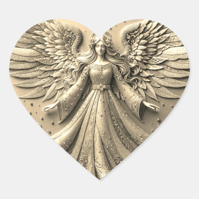 Golden Guardian Angel Sticker (Front)
