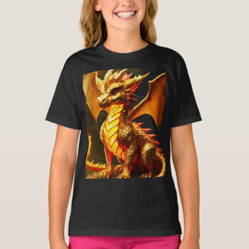 Golden Guardian Majestic Dragon T_Shirt T_Shirt