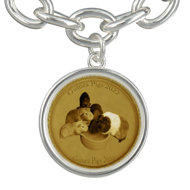 Golden Guinea Pig 2022 Coin, Charm Bracelet (Design)
