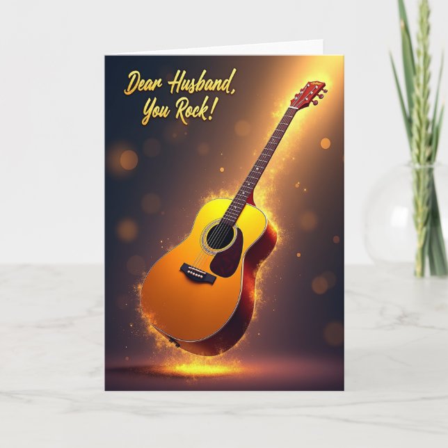 Golden Guitar Dear Husband Card (Front)