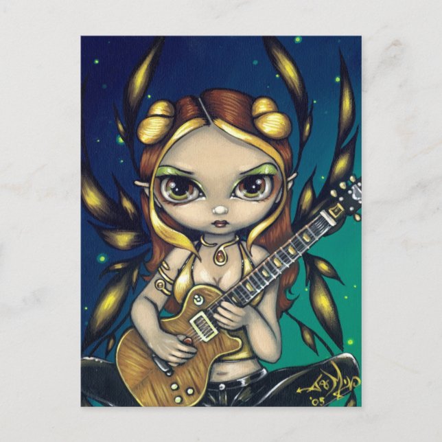 "Golden Guitar Fairy" Postcard (Front)