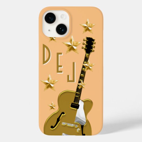 Golden Guitar Personalized Case_Mate iPhone 14 Case