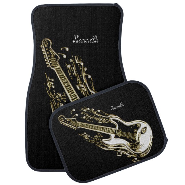 Golden Guitar Plays Timeless Rhythm Car Floor Mat (Set)