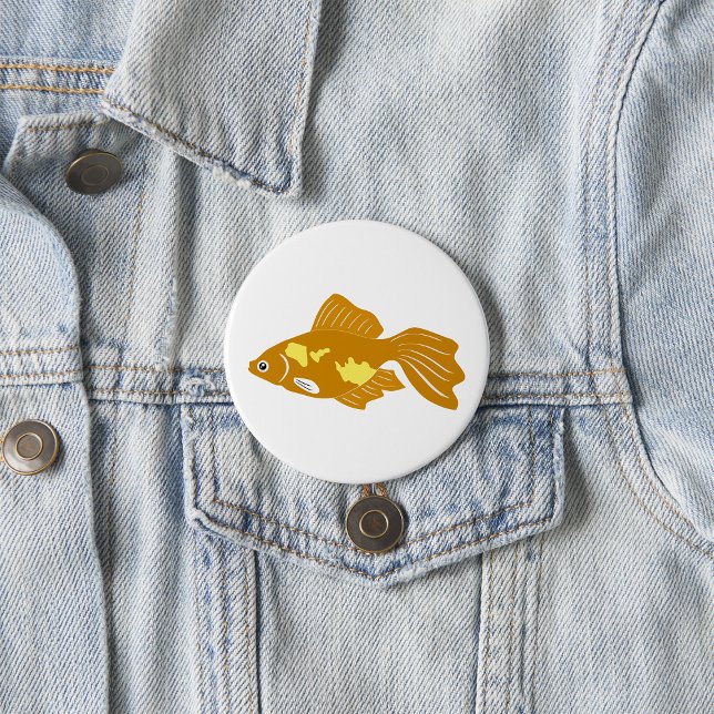 Golden Guppy Fish Cute Tropical Aquarium Fish  Button (Creator Uploaded)