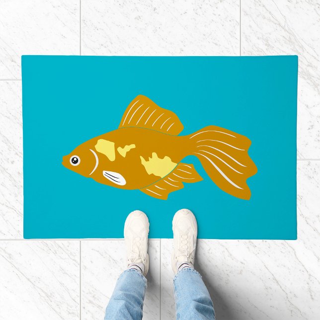 Golden Guppy Fish Cute Tropical Aquarium Fish  Doormat (Creator Uploaded)