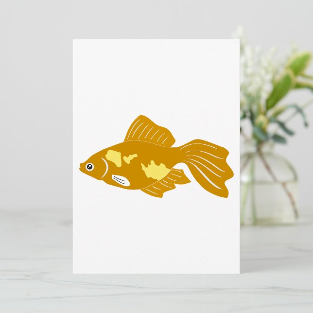 Golden Guppy Fish Cute Tropical Aquarium Fish  Invitation (Creator Uploaded)
