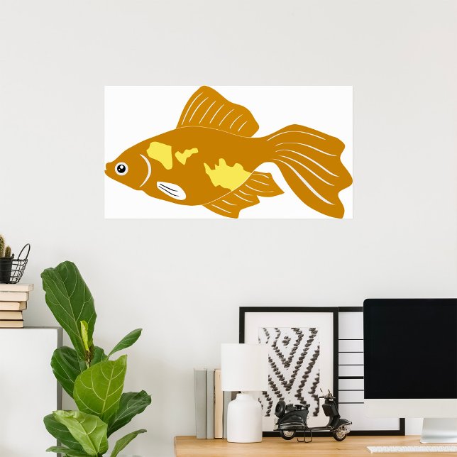 Golden Guppy Fish Cute Tropical Aquarium Fish  Poster (Creator Uploaded)