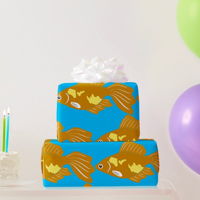 Golden Guppy Fish Cute Tropical Aquarium Fish  Wrapping Paper (Creator Uploaded)