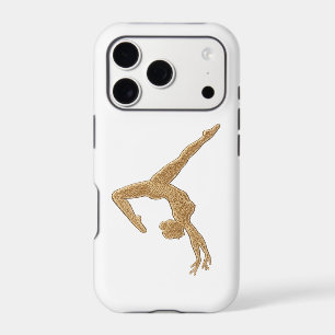 Golden Gymnast Backbend Silhouette White iPhone Ca 17 Pro Case