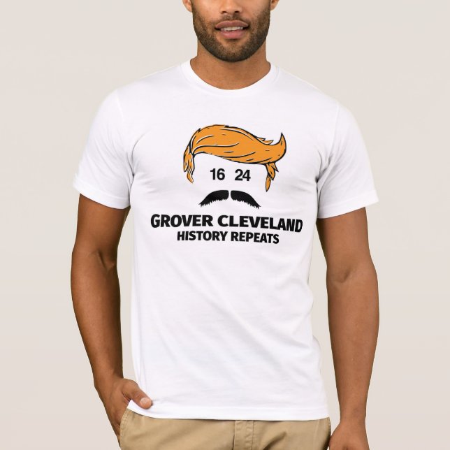 Golden Hair and Mustache Face T-Shirt (Front)