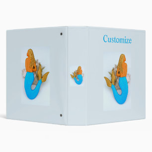 golden hair mermaid 3 ring binder