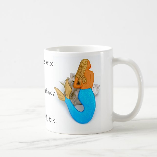 golden hair mermaid measured coffee mug (Right)