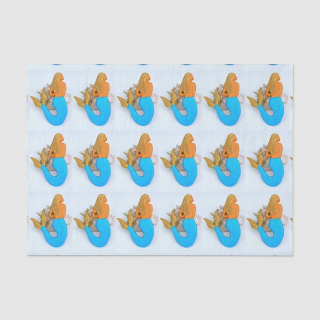 golden hair mermaid tissue paper (Front)