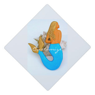 Golden-haired mermaid beauty Thunder_Cove Graduation Cap Topper