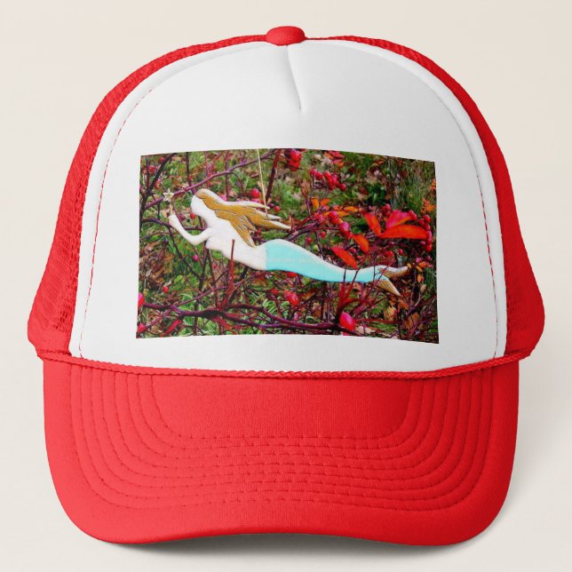 golden-haired mermaid trucker hat (Front)