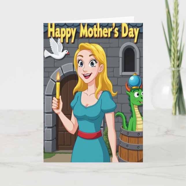 Golden Haired Moms Day Card (Front)