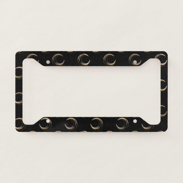 Golden Half Moon Fairy Tale Magic Dark Night License Plate Frame (Front)