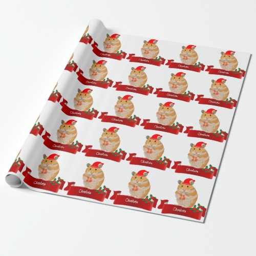  Golden Hamster Christmas    Wrapping Paper