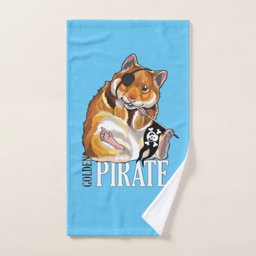 golden hamster pirate bath towel set