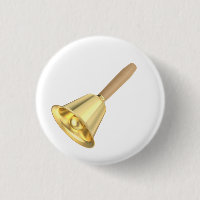 Golden handbell with a wooden handle