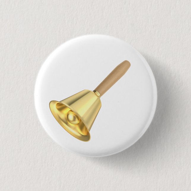 Golden handbell with a wooden handle button (Front)