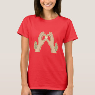 Golden Hands Heart – Cute Family-Friendly Cartoon T-Shirt