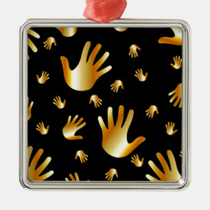 golden hands metal ornament
