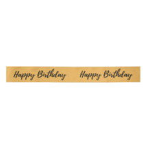 Golden ''Happy Birthday'' Printed Ribbon Roll