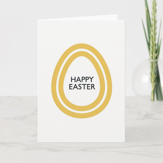 Golden Happy Easter Egg Card (Front)