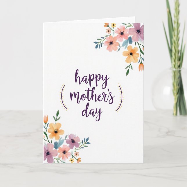 Golden Happy Mothers Day Card (Front)