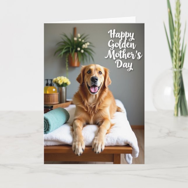 Golden Happy Mothers Day Pet Card (Front)